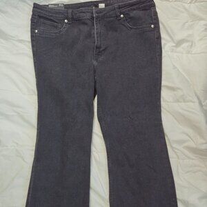 Size 18 - black/charcoal flared denim pants. NEW with TAGS!